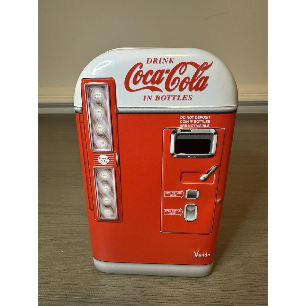 Vendo 2002 The COCA-COLA CO Vending Machine Tin Box 6.5'X4'X2.5'